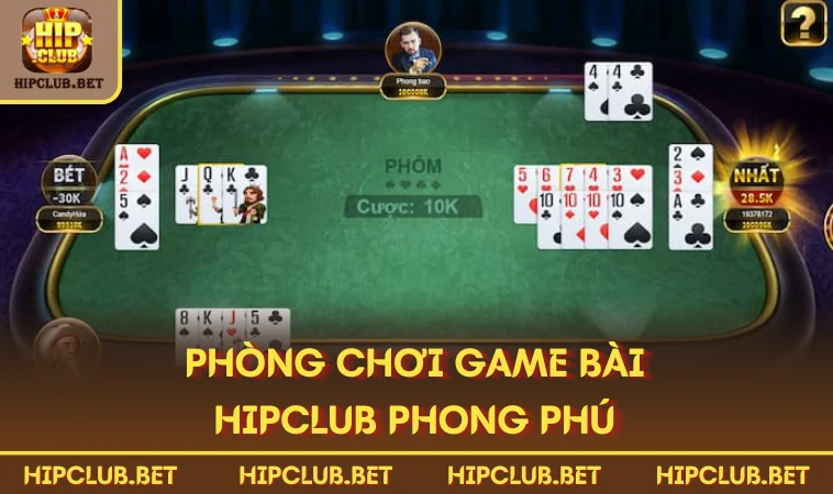 Phòng chơi Game bài HIPCLUB phong phú